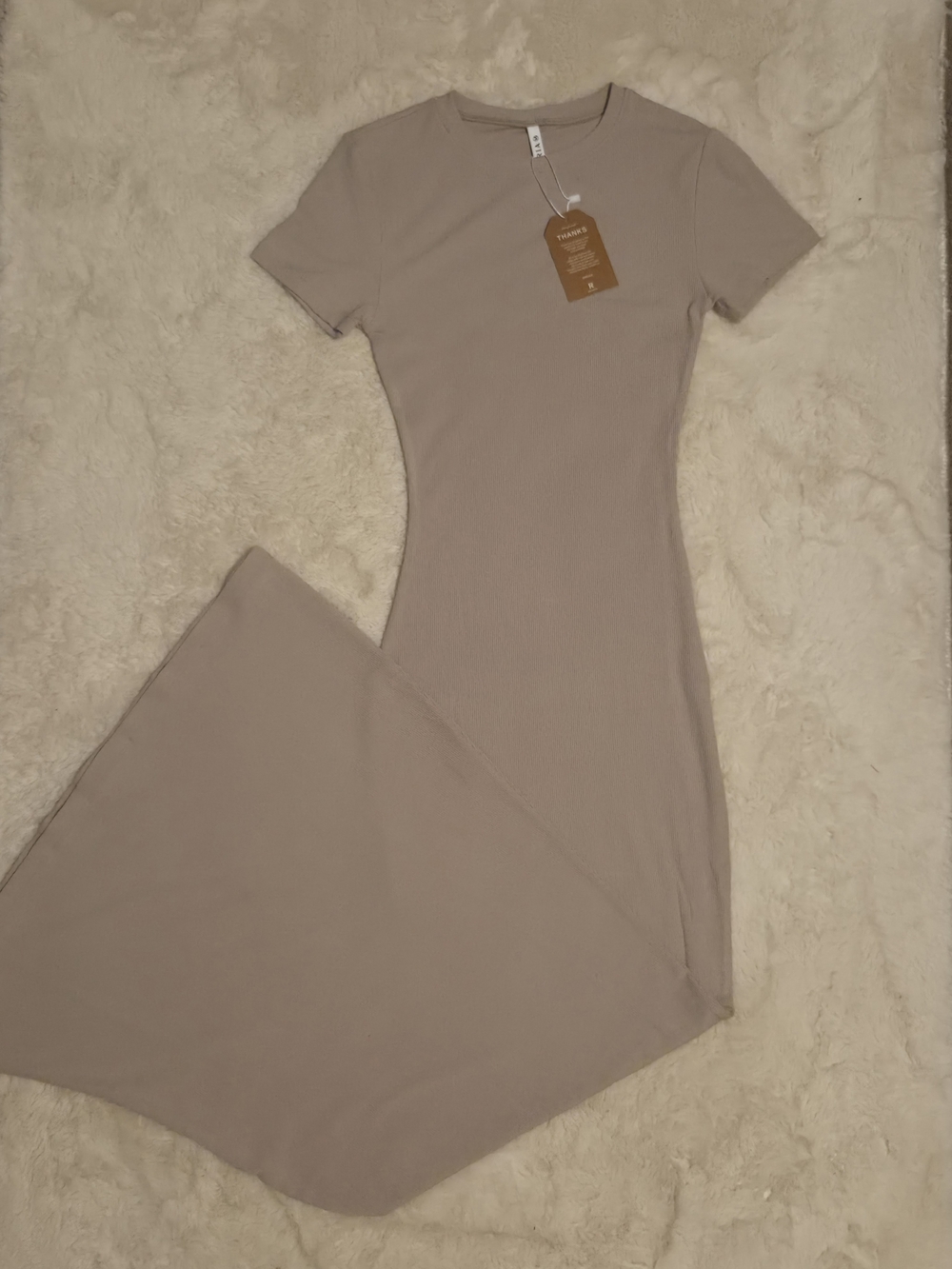 Women's Short Sleeve Maxi Dress in Taupe